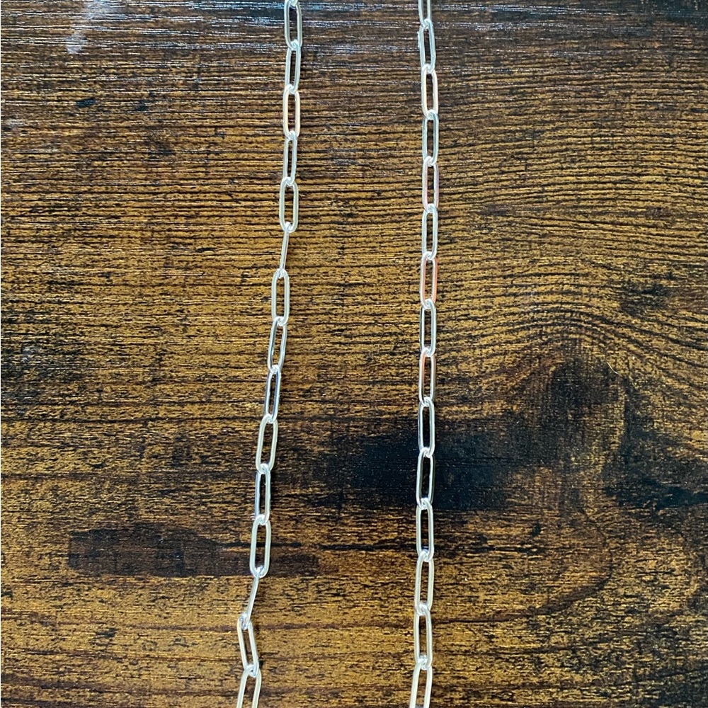 925 Italian Sterling Silver 4mm, 18 inch, Paperclip Chain Necklace - Picture 2 of 8